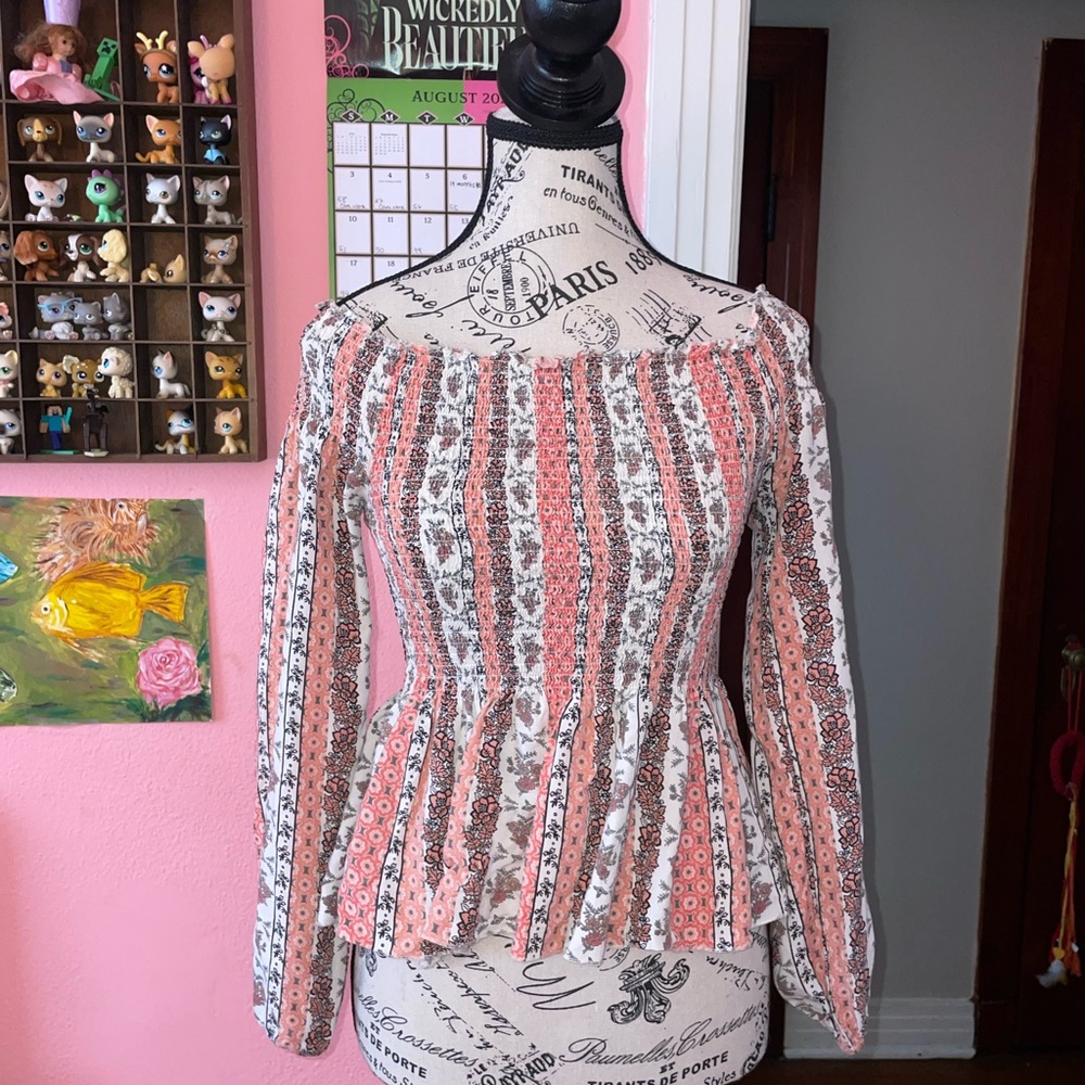 Floral Off-Shoulder Peplum Top